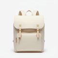 Ivory canvas flap women's travel backpack on white background
